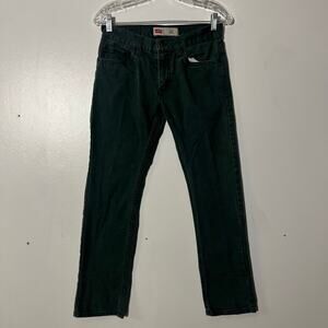 Levi 511 Slim Straight Leg‎ Green 5 Pocket Jean Pants Womans 16 Regular 28x28